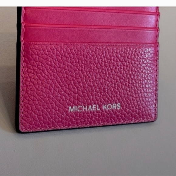 Michael Kors Vibrant Pink Card Holder Size 4"×3.5" - Picture 3 of 8